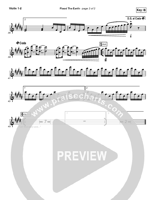 Flood The Earth Violin 1/2 (Jesus Culture /  Katie Torwalt)