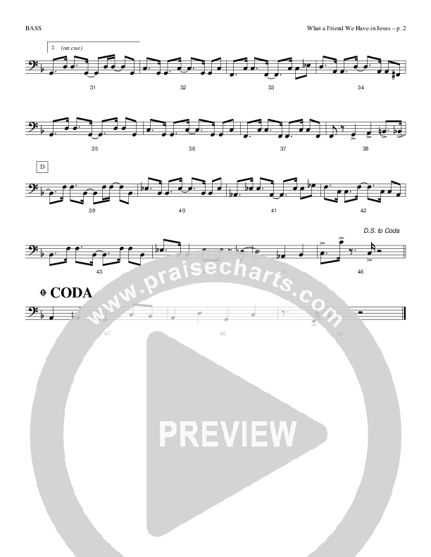 What A Friend We Have In Jesus Bass Guitar (Causeway)