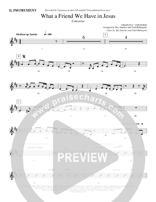 What A Friend We Have In Jesus Eb Instruments (Causeway)