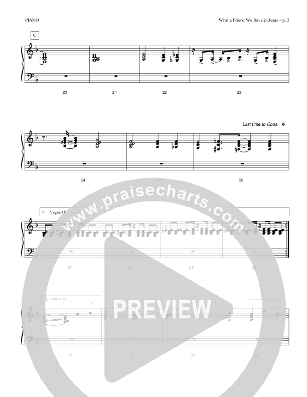 What A Friend We Have In Jesus Piano Sheet (Causeway)