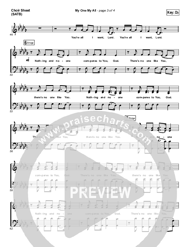 My One My All Choir Vocals (SATB) (Jesus Culture / Chris McClarney)