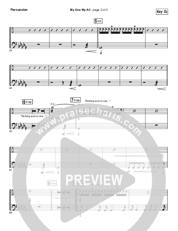 My One My All Percussion (Jesus Culture / Chris McClarney)