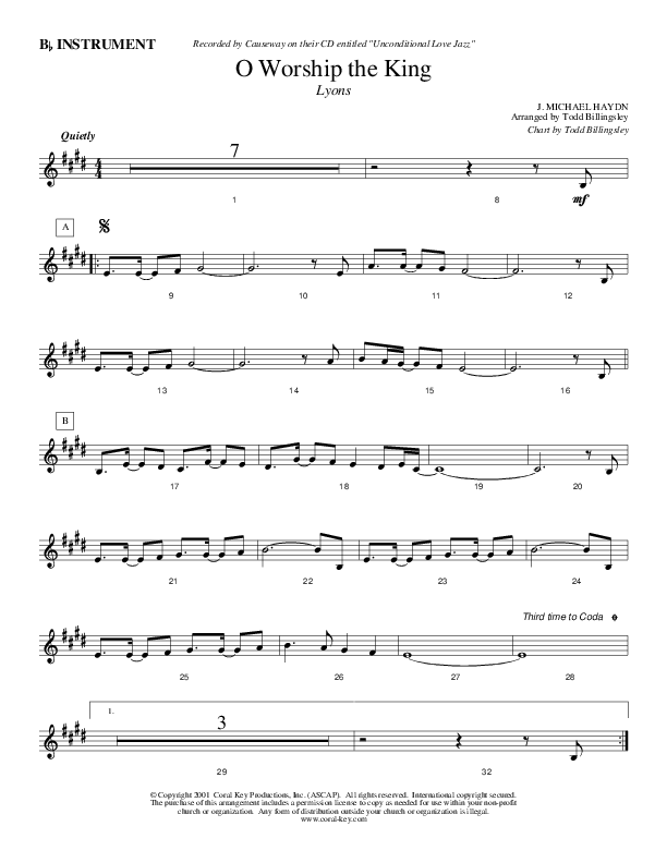 Oh Worship The King Bb Instruments (Causeway)