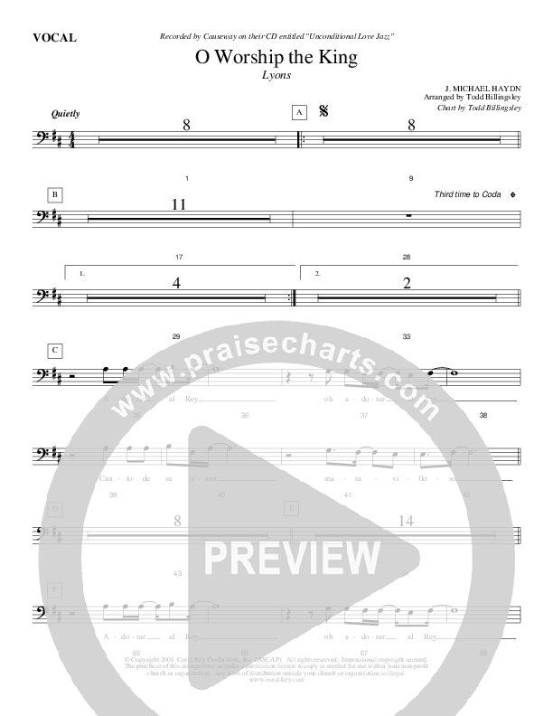 Oh Worship The King Choir Sheet (Causeway)