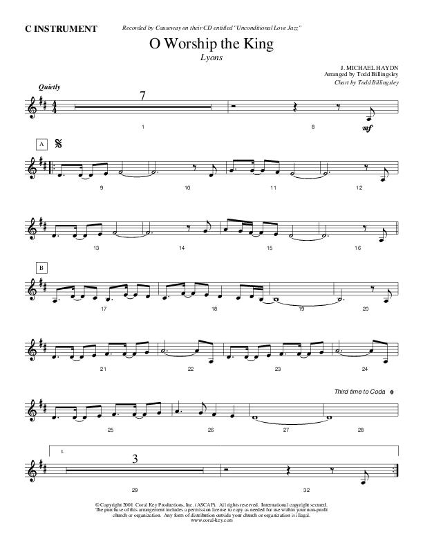 Oh Worship The King C Instruments (Causeway)