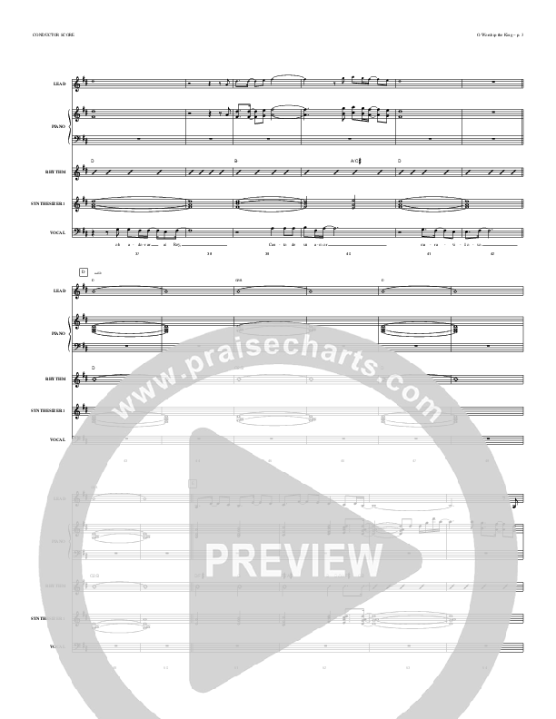 Oh Worship The King Conductor's Score (Causeway)