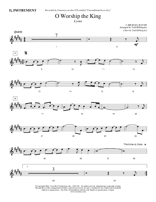 Oh Worship The King Eb Instruments (Causeway)