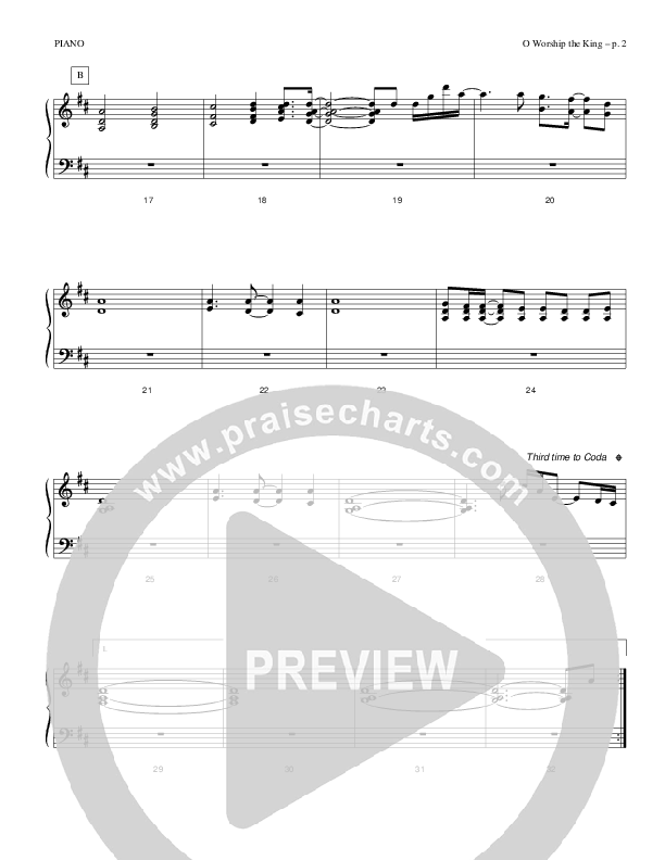 Oh Worship The King Piano Sheet (Causeway)