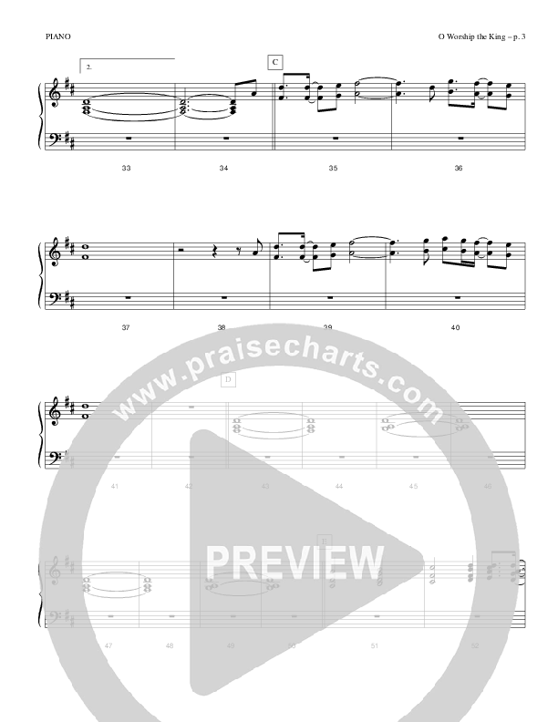 Oh Worship The King Piano Sheet (Causeway)