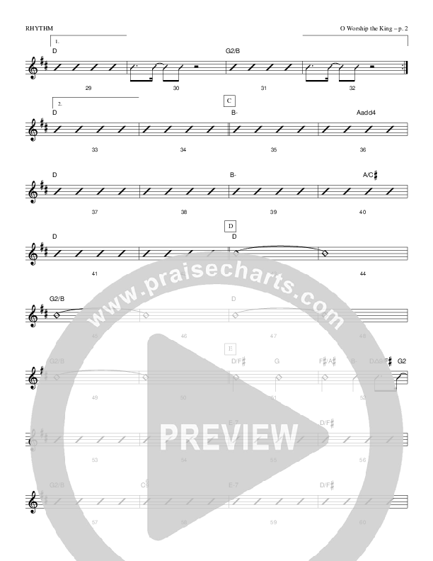 Oh Worship The King Rhythm Chart (Causeway)