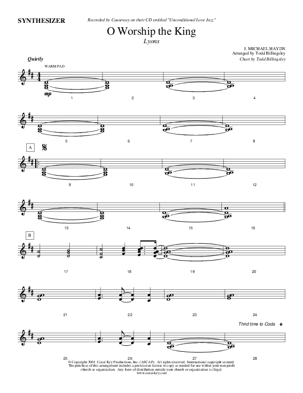 Oh Worship The King Synth (Causeway)