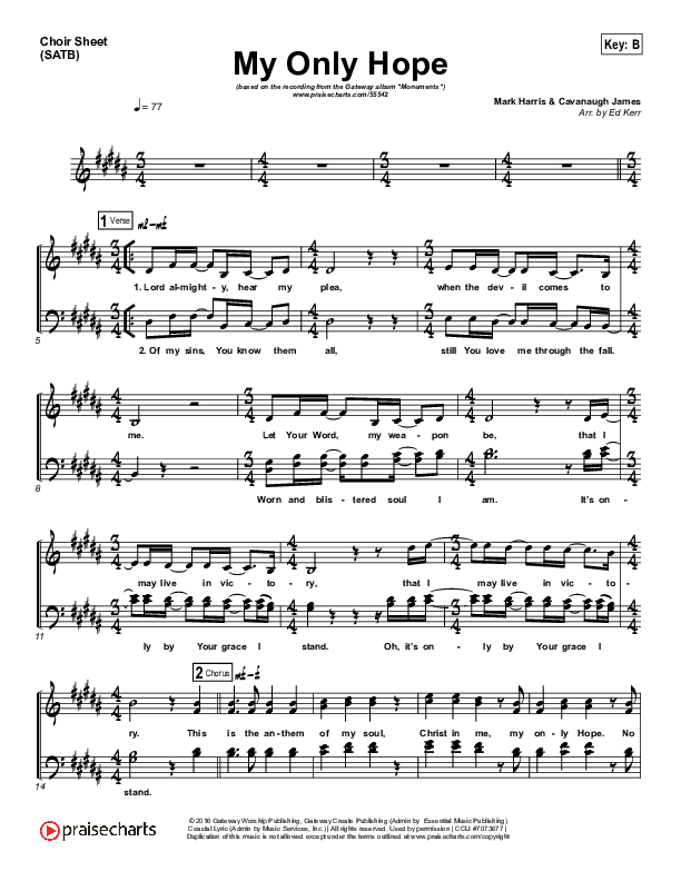 My Only Hope Choir Vocals (SATB) (GATEWAY)
