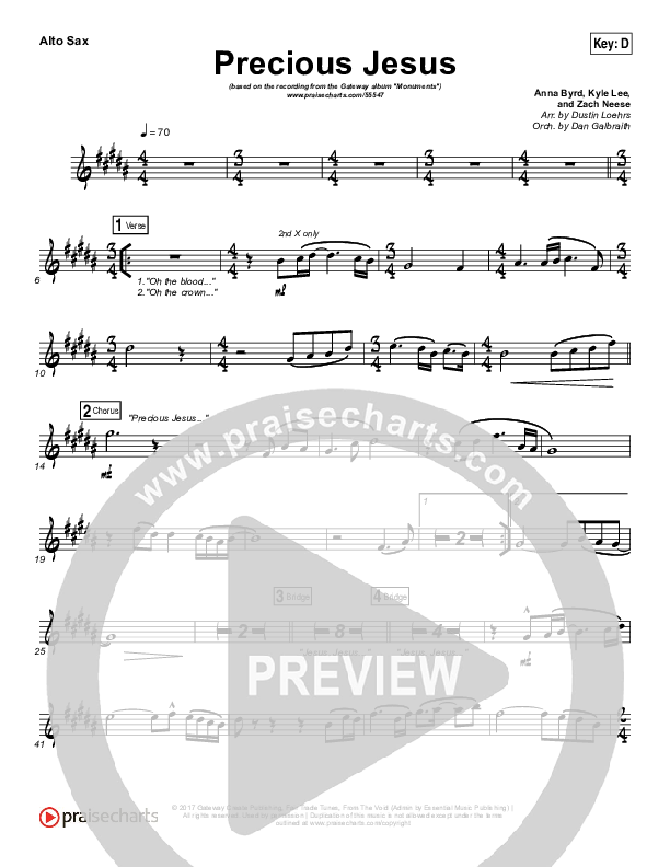 Precious Jesus Alto Sax (GATEWAY)