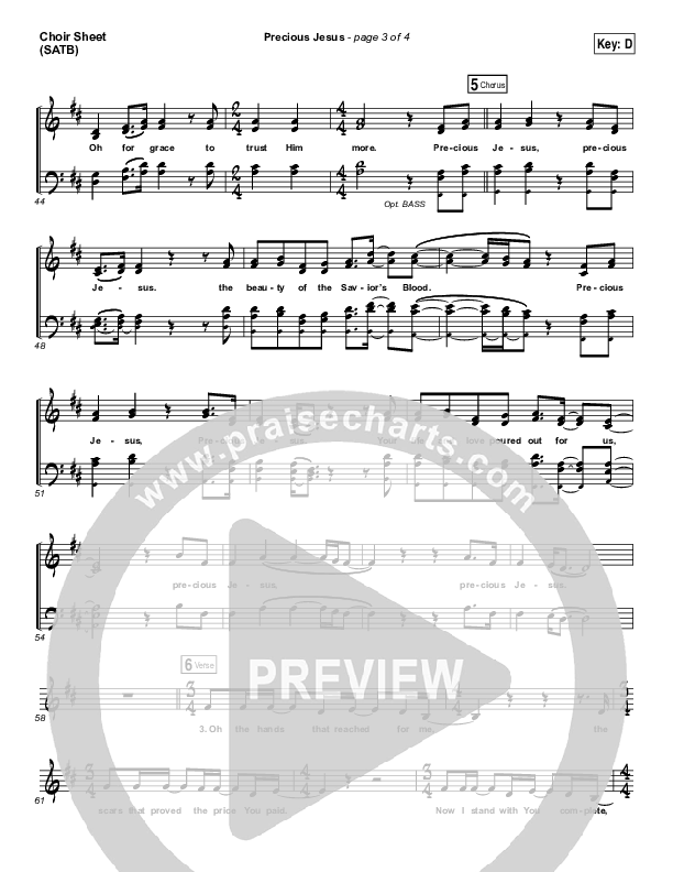 Precious Jesus Choir Sheet (SATB) (GATEWAY)