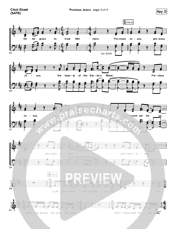 Precious Jesus Choir Sheet (SATB) (GATEWAY)