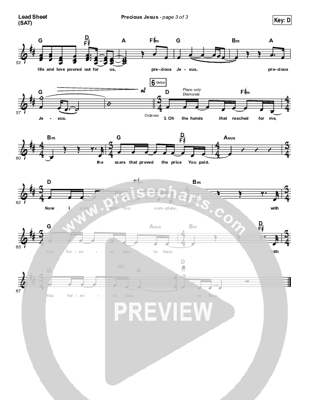 Precious Jesus Lead Sheet (SAT) (GATEWAY)