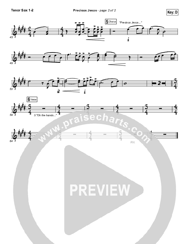 Precious Jesus Tenor Sax 1/2 (GATEWAY)