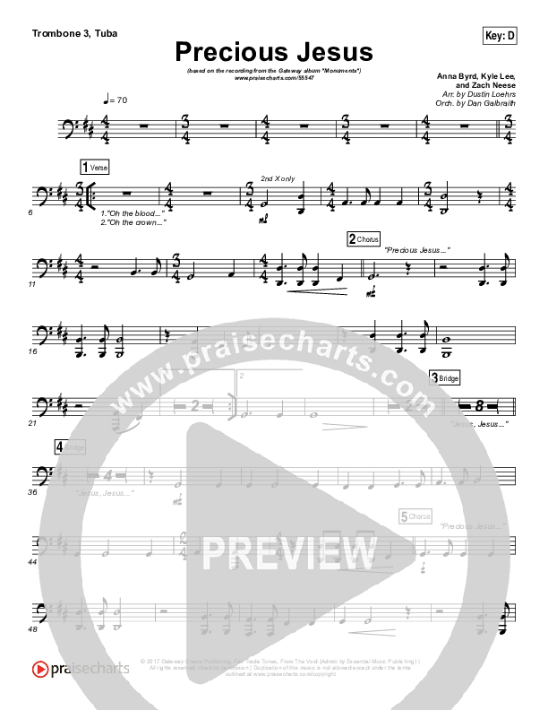 Precious Jesus Trombone 3/Tuba (GATEWAY)