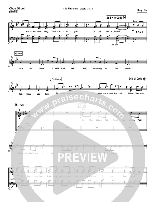 It Is Finished Choir Vocals (SATB) (GATEWAY)