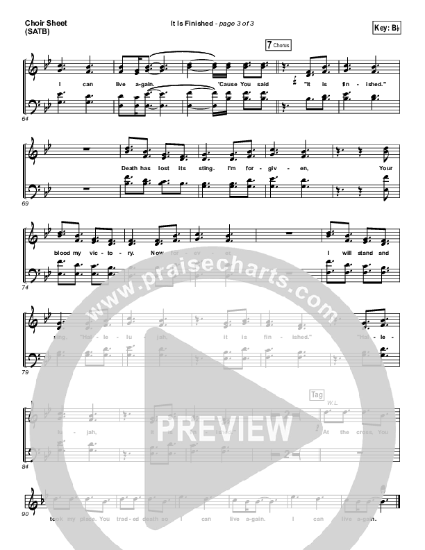 It Is Finished Choir Sheet (SATB) (GATEWAY)