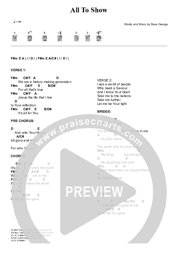 All To Show Chords & Lyrics (Hillsong London / Hillsong Worship)