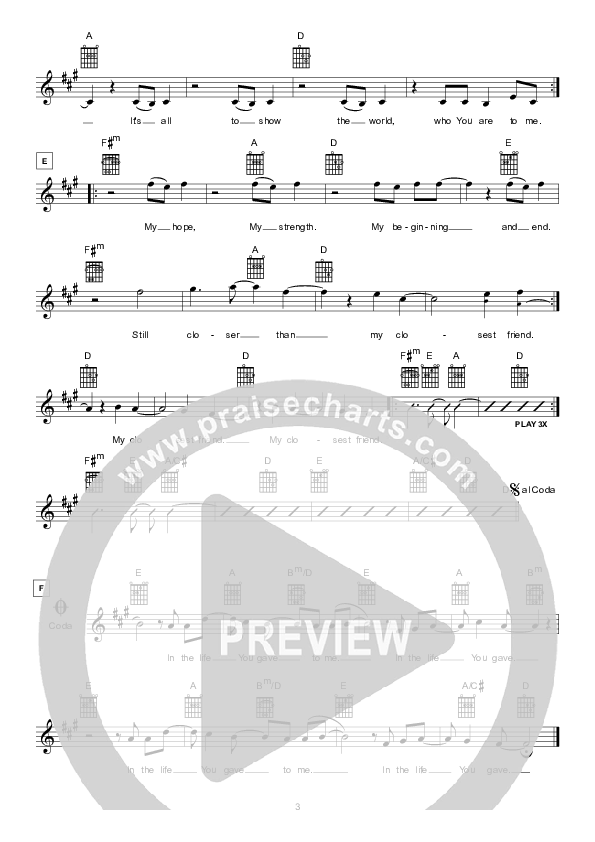 All To Show Lead Sheet (Hillsong London / Hillsong Worship)