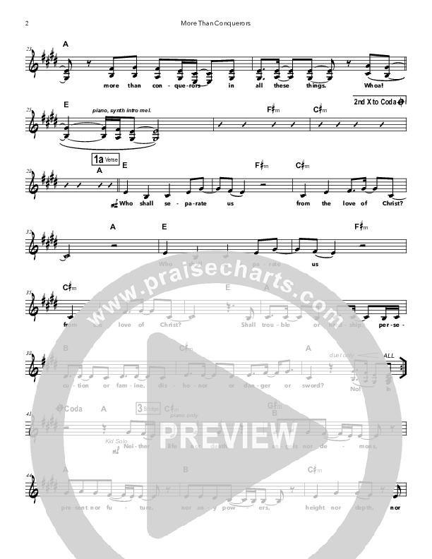 More Than Conquerors Lead Sheet (SAT) (Doorpost Songs / Dave and Jess Ray)
