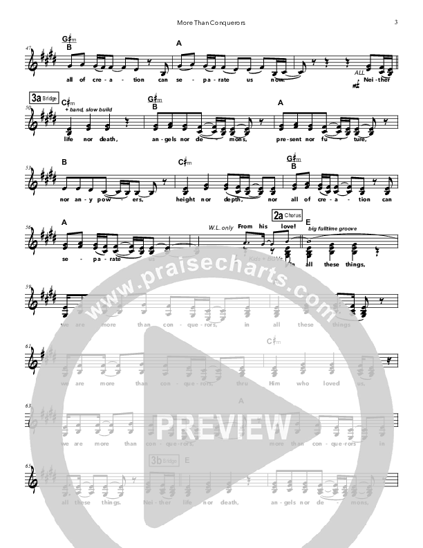 More Than Conquerors Lead Sheet (SAT) (Doorpost Songs / Dave and Jess Ray)