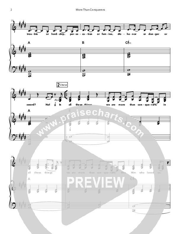 More Than Conquerors Piano/Vocal (Doorpost Songs / Dave and Jess Ray)