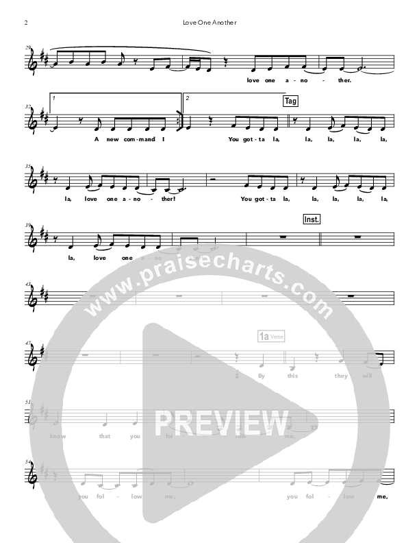 Love One Another Lead Sheet (Doorpost Songs / Dave and Jess Ray)