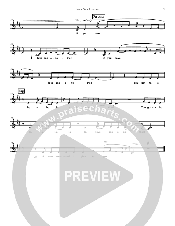 Love One Another Lead Sheet (Doorpost Songs / Dave and Jess Ray)