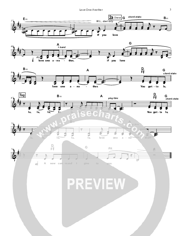 Love One Another Lead Sheet (SAT) (Doorpost Songs / Dave and Jess Ray)