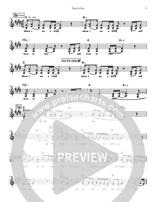 Trust In You Lead Sheet (Doorpost Songs / Dave and Jess Ray)