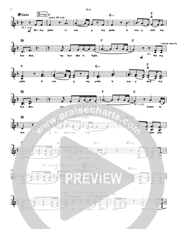 Rest Lead Sheet (SAT) (Doorpost Songs / Dave and Jess Ray)