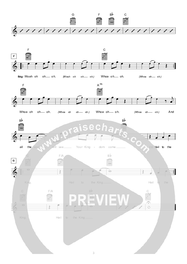 Hail To The King Lead Sheet (Hillsong London / Hillsong Worship)