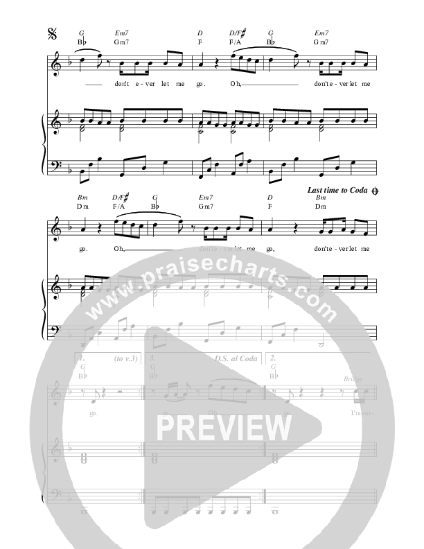 Don’t Ever Let Me Go Piano/Vocal (Corey Voss)