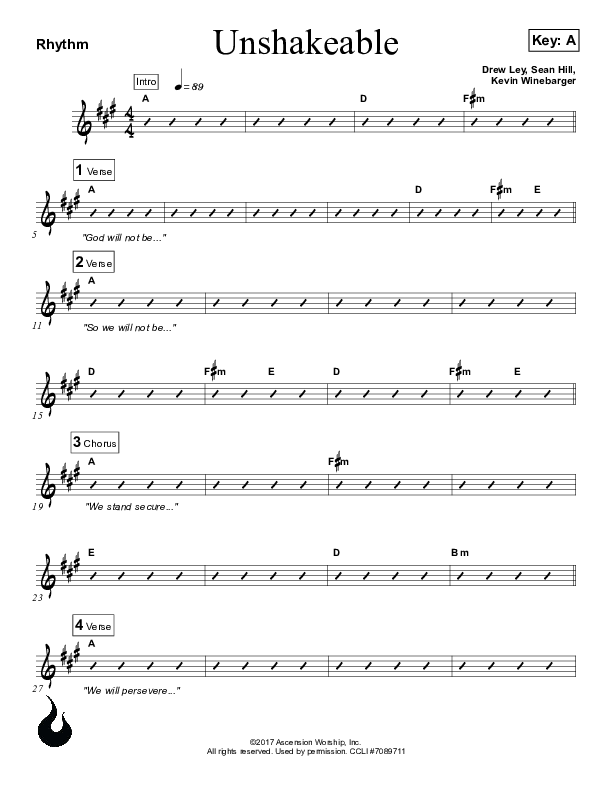 Unshakeable Rhythm Chart (Ascension Worship)