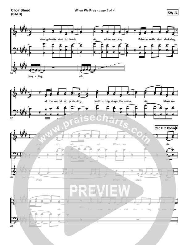 When We Pray Choir Sheet (SATB) (Tauren Wells)