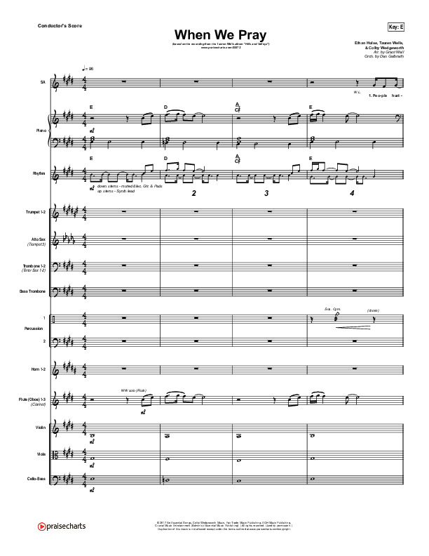 When We Pray Conductor's Score (Tauren Wells)