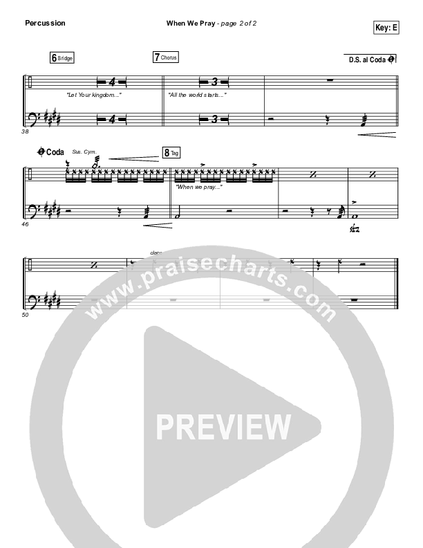 When We Pray Percussion (Tauren Wells)