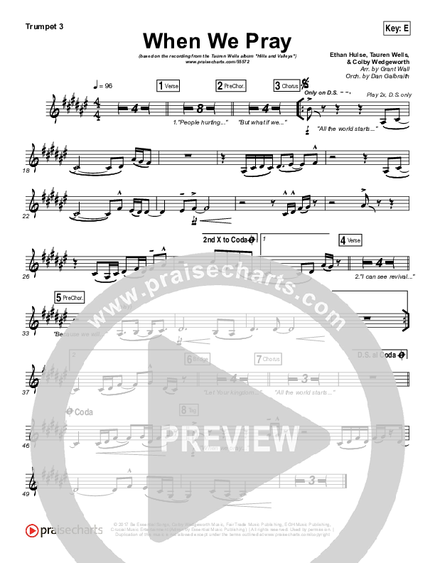 When We Pray Brass Pack (Tauren Wells)