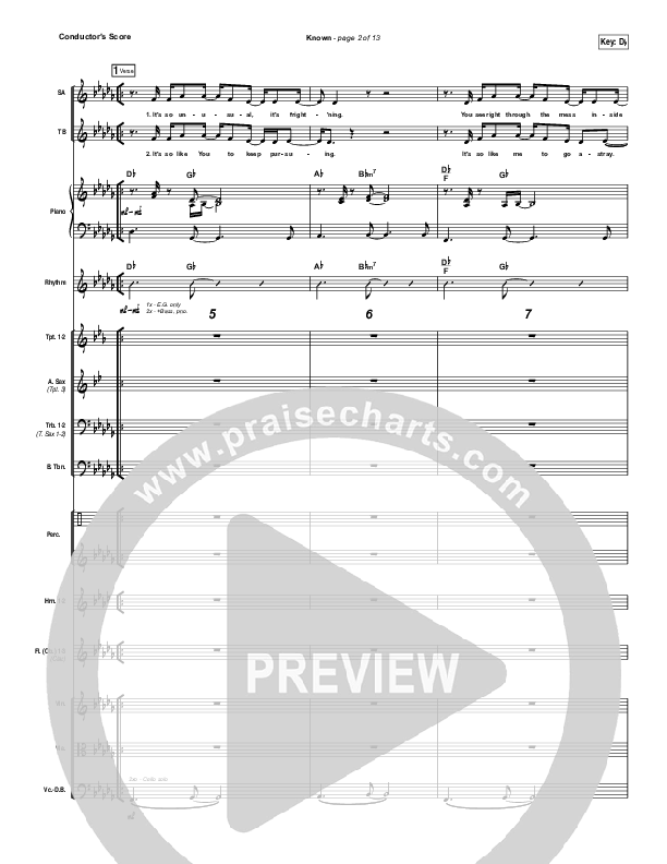 Known Conductor's Score (Tauren Wells)