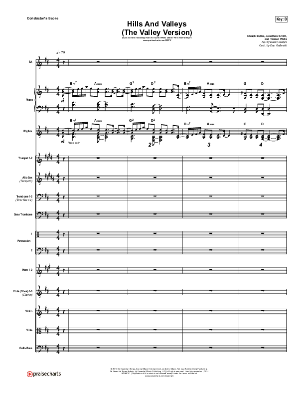 Hills And Valleys (The Valleys Version) Orchestration (Tauren Wells)