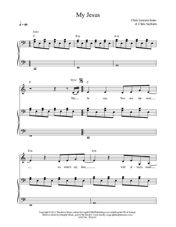 My Jesus Piano/Vocal & Lead (Chris Sayburn)