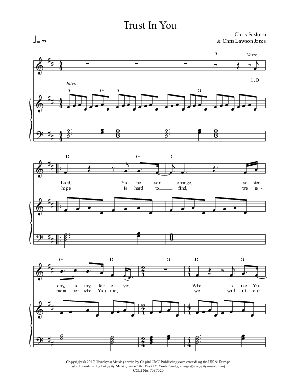 Trust In You Piano/Vocal & Lead (Chris Sayburn)