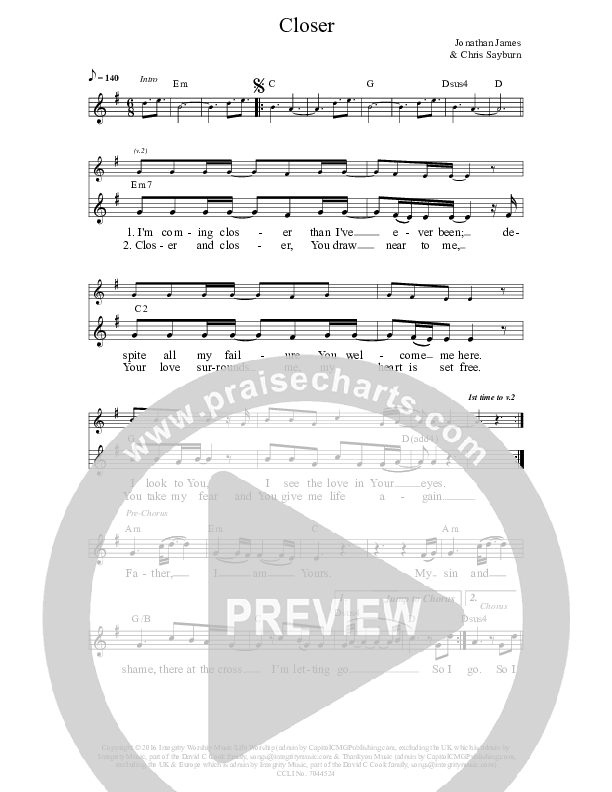 Closer Lead Sheet (Chris Sayburn)