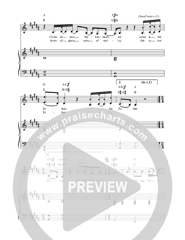 Come To The Water Piano/Vocal (Chris Sayburn)