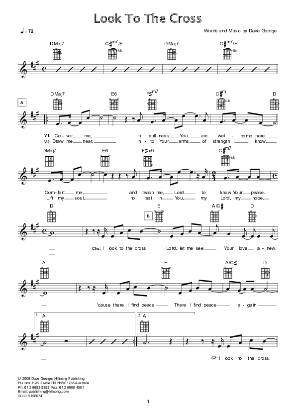 Look To The Cross Lead Sheet (Hillsong London / Hillsong Worship)