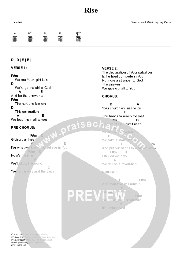 Rise Chords & Lyrics (Hillsong London / Hillsong Worship)