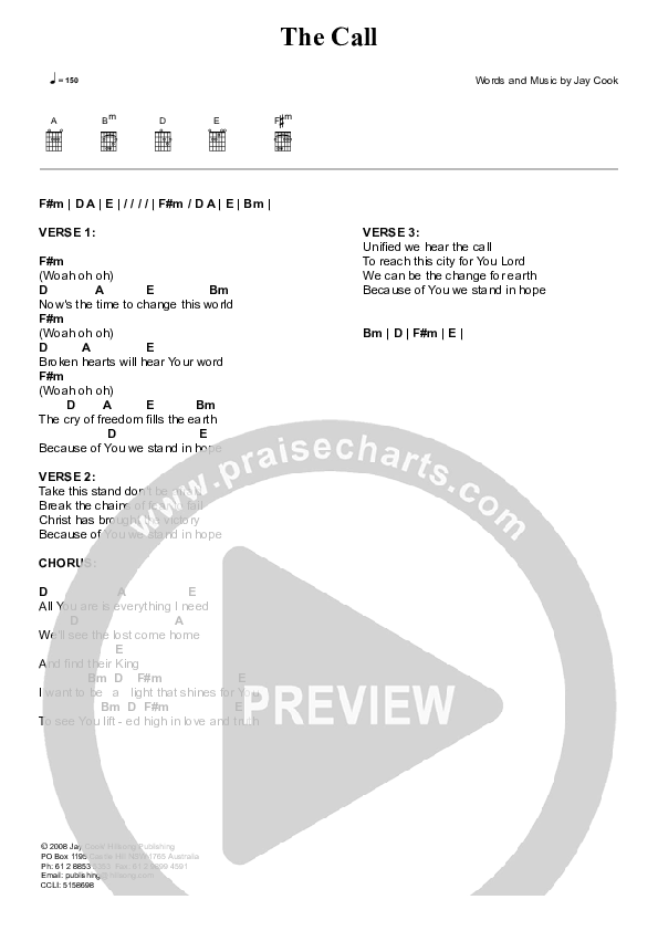 The Call Chords & Lyrics (Hillsong London / Hillsong Worship)